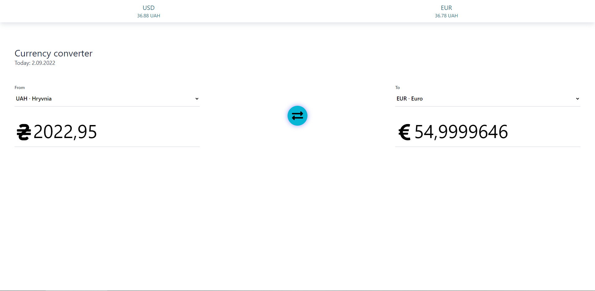 Project: "Currency converter"