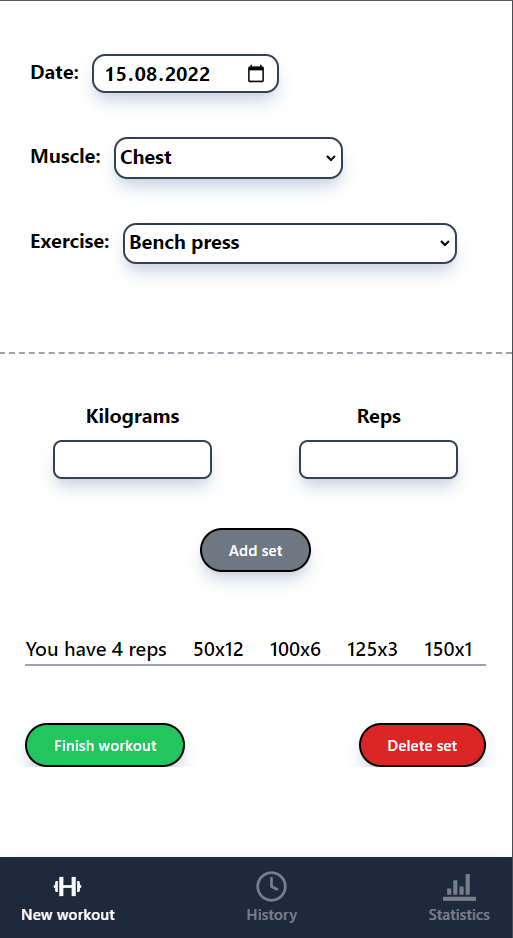 Project: "Workout app"